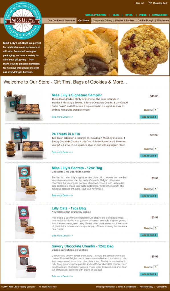 E-Commerce Website - Miss Lilly's Trading Company - Black Rhino Design